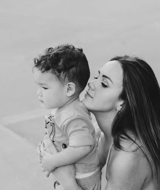 Mother and son: Quiet, candid moments in black and white.