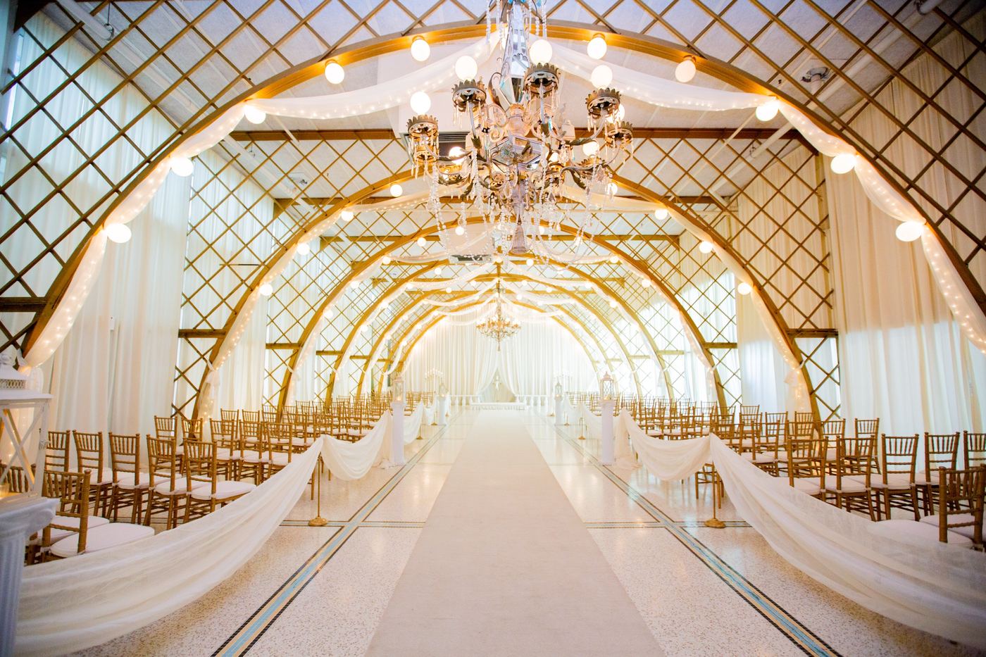 The ceremony space: Venue photographed before guests arrive.